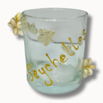 PHILATELIC- SHELL GLASS CANDLE HOLDER