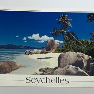 JURIEN PALMYRE POSTCARD LARGE - ANSE SOURCE D'ARGENT, LA DIGUE, SEYCHELLES CODE NO. JP 067