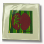 PIXELAND - GREETING CARD GREEN STRIPED KOKOLEZAR