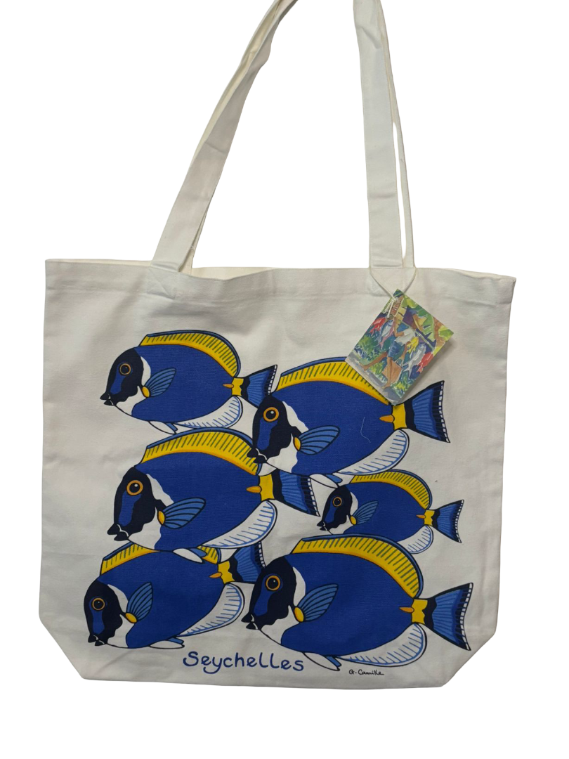 PIXELAND - TOTE BAG  BLUE FISHES