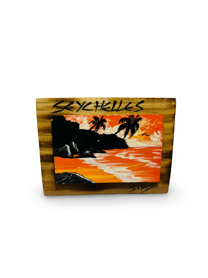 HIJIRAH GRAFT (SEYCHELLES) - Hand painted magnet - Sunset painting (Rectangular)