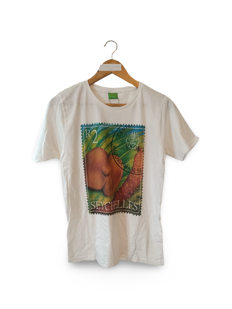 SUPER COCO  - TSHIRT ADULT- COCO DE MER STAMP XS WHITE