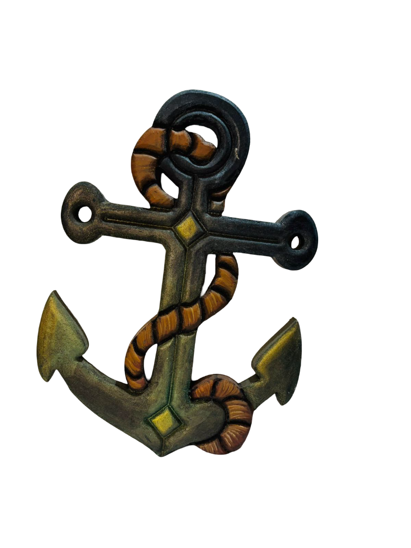 CNC CARVING - ANCHOR WITH CHAIN GREY