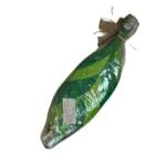 LA NATURA - WOODEN GREEN LEAF PLATTER WITH FLOWER DESIGN