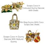 Giselle Creation - MINI BAG GUNNY WITH COCO SOAPS DECORATED WITH SHELLS