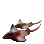 Carved wooden  stingay fish-small size