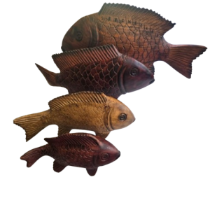 Handmade  wooden fish sculpture